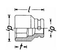 HAZET Inserto chiave a bussola per avvitatori ad impulso, Ad esagono 1000S-22, Attacco quadro, cavo, 20mm (3/4"), Profilo esagonale esterno, 22mm Quantità:1