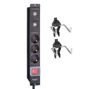 HAZET Presa di corrente 161N-5D , 3x prese Schuko 230V, 2x USB-A, 2x USB-C - cavo da 205 cm, interruttore a levetta, da integrare nel carrello da officina 179NXXL-8D'.