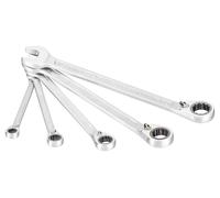 Hazet 606/5 Serie di Chiavi Combinate a Forchetta/Ad Anello con Cricchetto, Argento, Numero Utensili 5