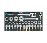 HAZET Set di chiavi a bussola 163-272/32 quadro cavo 12,5mm (1/2 pollice) profilo a doppio esagono esterno Traction, profilo TX interno, profilo esagonale interno, 32pz. Quantità:1