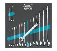 HAZET Set di chiavi combinate 163-99/18 profilo a doppio esagono esterno 6 - 27, 18pz. Quantità:1