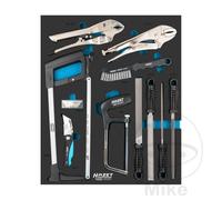 HAZET Set universale 163D-11/11, 11 pezzi, con pinze di presa, seghe per metalli, lime, coltello pieghevole e spazzola per pinze freno per applicazioni versatili