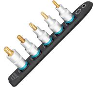 HAZET Smart-Rail 992T-SR/5 Parte inferiore magnetica con 5 bussole, attacco: quadrato 12,5 mm (1/2 pollice), uscita: Profilo TORX interno Guida in plastica per chiavi a bussola"