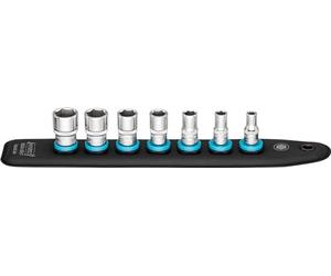 HAZET SmartRail 1/4" 850A-SR/7, Guida per bussole in plastica, Supporto per 7 bussole I Azionamento: quadrato 6,3 mm (1/4 di pollice), uscita: esagonale esterna profilo di trazione magnetico