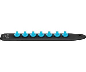 HAZET SmartRail 1/4", vuoto, 850SR-7, Supporto per binario a innesto in plastica per 7x bussole quadrate da 1/4", magnetico, semplice, Azionamento: quadrato 6,3 mm (1/4 di pollice), Made in Germany