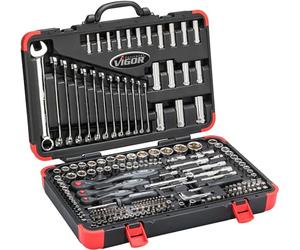 HAZET ViGOR Set di chiavi a bussola V3277N I Set da 212 pezzi I con cricchetti reversibili, prolunghe, punte e bussole varie I Set completo per luso manuale"
