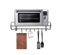 HazLope Easy Clean - Supporto per microonde in acciaio inox, montaggio a parete, 2 livelli, 30 kg, 53 cm di larghezza, 6 ganci, salvaspazio, cucina, bagno, soggiorno, spessore 0,68 mm