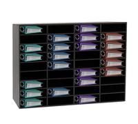 HazLope Organizer per letteratura a 36 scomparti, colore nero, per ufficio e aula, divisorio rimovibile, 100 x 30 x 61 cm