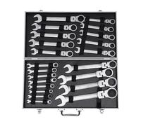 HazLope Set di chiavi ad anello, 22 pezzi, chiave inglese, testa mobile, set di chiavi a cricchetto, 6-32 mm, 72 denti, acciaio al carbonio 45, riparazione camion, borsa per il trasporto