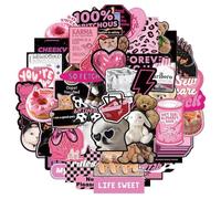 HAZMA 55 Pezzi Sticker Rosa Carini E Fantastici, Adesivi, Adesivi Per Gatti, Vinile E Adesivi Per Laptop, Snowboard, Valigia, Scrapbooking, Skateboard, Bagagli, Graffiti, Ragazza