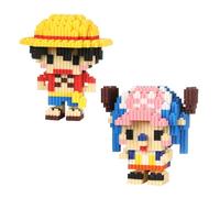HAZMA One Piece Building Blocks Set, 2 Pezzi Mattoncini,One Piece Bambini Educativo Giocattolo Blocks Anime Model Micro Blocks 3D Puzzle Mini Diy Blocchi Per Ragazzi Ragazze Decompressione Regalo(A)