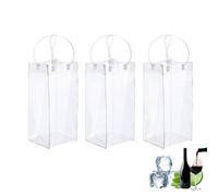 Hazrcvr 3 Pezzi Pvc Sacchetti Ghiaccio, Pieghevole Ice Bag, Pieghevole Ice Bag Per Vino Bottiglie, Adatto Per La Raccolta di Champagne Partito, Partito All'Aperto Bevande Fredde