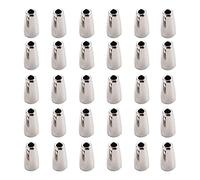 Hazrcvr 40 Pezzi Campana Terminale Tappo Clips Fermaglio Serrature Clip Fermacorda Corda estremità Fibbie Regolatore del Cordino Argento per Corda Cordini Corda