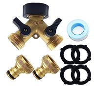 Hazrcvr Distributore a 2 Vie per Rubinetto Giardino 2 Via Y Distributore Ripartitore Raccordo Rubinetto Tubo d'irrigazione a Y 2 Vie con 2pcs Adattatori Rubinetto 3/4" Pollici
