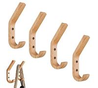 Hazrcvr Ganci Appendiabiti Legno 4 Pezzi Appendi Accappatoio Bagno Legno Attaccapanni Legno da Muro Attaccapanni da Muro Legno Parete Ganci da Parete in Legno Appendiabiti per Cappelli
