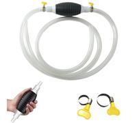 Hazrcvr Pompa Acqua Manuale, Pompa Travaso Gasolio con tubo e clip in metallo, Pompa trasferimento Liquido dell'Acqua, Pompa Manuale Sifone Della Mano, Pompa Carburante Portatile, 1.5m