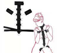 HAZURE Kit per Pratica Yoga in Nylon Nero con Cinghia di Collegamento Regolabile, Adatto per Mani e Piedi
