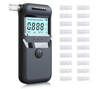 Hazxh Certified Alcol Test Portatile with Digital LCD Display And High Sensitivity Chip, Precision Grade, Portable Breathalyser for Home And Professional Use, with 20 Spouts