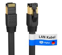 HB-Digital 0.5m Cavo di rete CAT 8.1 S/FTP LSZH Nero 40 Gbps Cavo patch LAN Gigabit RJ45 maschio Ethernet PIMF 2000 MHz Compatibile con Cat.6 Cat.7 Cat.8