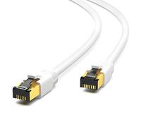 HB-Digital 0,5m Patchcable CAT 8.1 cavo di rete LAN F/FTP PIMF 2xRJ45 Plug rame LSZH senza alogeni RoHS conforme 40 Gbits porta Ethernet 2000 MHz Internet DSL, PC, Router, Switch, Modem, TV, bianco
