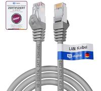 HB-Digital 1,5m Cavo Ethernet CAT 7 LAN S/FTP PiMF LSZH AWG26 Cavo Rete con Connettori RJ45 CAT 6A 10 Gbits/600 MHz Ideale per Patch Panel Rete Server PC Laptop Smart TV DSL Grigio