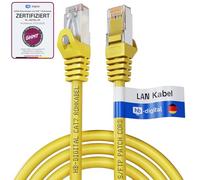 HB-Digital 1,5m Cavo Ethernet CAT 7 LAN S/FTP PiMF LSZH AWG26 Cavo Rete con Connettori RJ45 CAT 6A 10 Gbits/600 MHz Ideale per Patch Panel Rete Server PC Laptop Smart TV DSL Giallo