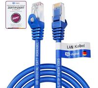 HB-Digital 1,5m Cavo Ethernet CAT 7 LAN S/FTP PiMF LSZH AWG26 Cavo Rete con Connettori RJ45 CAT 6A 10 Gbits/600 MHz Ideale per Patch Panel Rete Server PC Laptop Smart TV DSL Blu