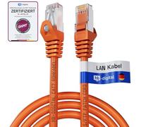 HB-Digital 1,5m Cavo Ethernet CAT 7 LAN S/FTP PiMF LSZH AWG26 Cavo Rete con Connettori RJ45 CAT 6A 10 Gbits/600 MHz Ideale per Patch Panel Rete Server PC Laptop Smart TV DSL Arancione