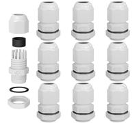hb-digital 10x Pressacavo M12 per 3-6,5mm IP68 Impermeabile Resistente alla Polvere Ritardante di Fiamma per Uso Esterno Industriale Facile Installazione Filettatura Metrica - Bianco