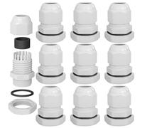 hb-digital 10x Pressacavo M20 per 6-12mm IP68 Impermeabile Resistente alla Polvere Ritardante di Fiamma per Uso Esterno Industriale Facile Installazione Filettatura Metrica - Bianco