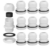 hb-digital 10x Pressacavo M25 per 11-15mm IP68 Impermeabile Resistente alla Polvere Ritardante di Fiamma per Uso Esterno Industriale Facile Installazione Filettatura Metrica - Bianco