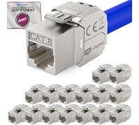 hb-digital 16x CAT 8.1 Keystone Modulo Connettore 2000 MHz 40 Gbit STP Jack RJ 45 per Patch Panel Ethernet LAN Posa del cavo