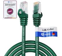 HB-Digital 1m Cavo Ethernet CAT 7 LAN S/FTP PiMF LSZH AWG26 Cavo Rete con Connettori RJ45 CAT 6A 10 Gbits/600 MHz Ideale per Patch Panel Rete Server PC Laptop Smart TV DSL Verde