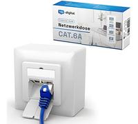 hb-digital 1x presa di rete CAT 6a per CAT.8 CAT.7 CAT.6 CAT.5 cavo di installazione con 2X porta RJ45 presa combinata da parete/da incasso presa dati di rete EIA/TIA 568A & B 8P8C Gigabit Ethernet