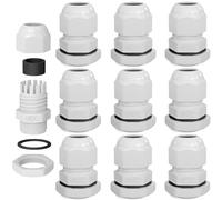 hb-digital 1x Pressacavo M16 per 4-8mm IP68 Impermeabile Resistente alla Polvere Ritardante di Fiamma per Uso Esterno Industriale Facile Installazione Filettatura Metrica - Bianco