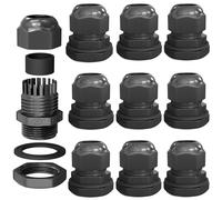 hb-digital 1x Pressacavo M25 per 11-15mm IP68 Impermeabile Resistente alla Polvere Ritardante di Fiamma per Uso Esterno Industriale Facile Installazione Filettatura Metrica - Nero