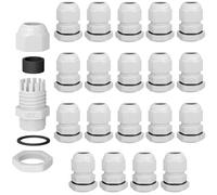 hb-digital 20x Pressacavo M16 per 4-8mm IP68 Impermeabile Resistente alla Polvere Ritardante di Fiamma per Uso Esterno Industriale Facile Installazione Filettatura Metrica - Bianco