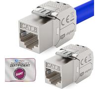 hb-digital 2x CAT 8.1 Keystone Modulo Connettore 2000 MHz 40 Gbit STP Jack RJ 45 per Patch Panel Ethernet LAN Posa del cavo