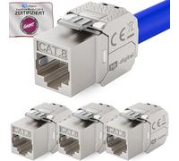 hb-digital 4x CAT 8.1 Keystone Modulo Connettore 2000 MHz 40 Gbit STP Jack RJ 45 per Patch Panel Ethernet LAN Posa del cavo