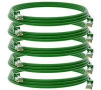 HB-DIGITAL 5 X 1 m cavo di rete LAN CAT.6 - Velocità di trasferimento fino a 1 Gbit/s - Connettore RJ45 100 cm Cat 6 verde rame professionale U/UTP Cat6 Ethernet cavo patch switch router modem