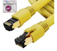 HB-Digital 7.5m Cavo di rete CAT 8.1 S/FTP LSZH Giallo 40 Gbps Cavo patch LAN Gigabit RJ45 maschio Ethernet PIMF 2000 MHz Compatibile con Cat.6 Cat.7 Cat.8