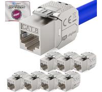 hb-digital 8x CAT 8.1 Keystone Modulo Connettore 2000 MHz 40 Gbit STP Jack RJ 45 per Patch Panel Ethernet LAN Posa del cavo