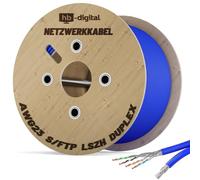 HB-DIGITAL DUPLEX Cat 8.1 - Cavo di rete da 100m, cavo di installazione, cavo dati Ethernet LAN, Cat.8, 40 Gbps, rame, S/FTP 2000 MHz, PIMF, LSZH, senza alogeni, conforme a RoHS AWG 22/1, blu
