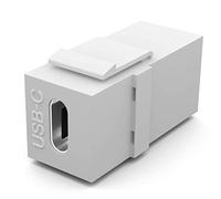 HB-DIGITAL Keystone - Modulo con presa USB-C | Keystone multimediale per pannello patch, presa di rete, connettore, adattatore accoppiatore, plug & play bianco