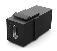 HB-DIGITAL Modulo Keystone con presa USB-C | Keystone multimediale per pannello patch presa di rete 240 W supporto connettore adattatore accoppiamento Plug & Play nero
