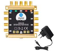 HB-DIGITAL Multiswitch DVB-S/S2 5/8 | Distributore multiswitch per 1 SAT, 8 partecipanti/ricevitore satellitare, incluso alimentatore esterno | basso consumo energetico | MS58-HB | HDTV FullHD 1080p