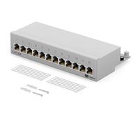 HB-DIGITAL Patch panel LSA Cat6a a 12 porte, patch panel, schermato, bianco Pannello di distribuzione 500MHz desktop tavolo e montaggio a parete Presa RJ45 12x cavo di messa a terra TIA568A o TIA568B