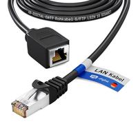 HB-DIGITAL, prolunga per cavo patch da 3 m - Cat.7 RJ45 - Adattatore maschio e femmina - Nero - Estensione Ethernet, LAN e connettore per cavo di rete 10 Gbit/s - Cavo grezzo S/FTP senza alogeni PIMF