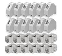 hb-digital Set: 12 x Cat.7 Keystone modulo RJ45 + 12 x adattatore guida guida guida Keystone supporto per guida guida DIN 35 mm standard | RJ45 Jack schermato montaggio Ethernet LAN STP LSA
