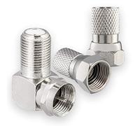 HB-DIGITAL Set di adattatori angolari per sistemi SAT: 2X spina F (Vernickelet) + 1X adattatore angolare F [spina F (SAT, maschio) a presa F (SAT, femmina)] connettore angolare destro 90° gradi